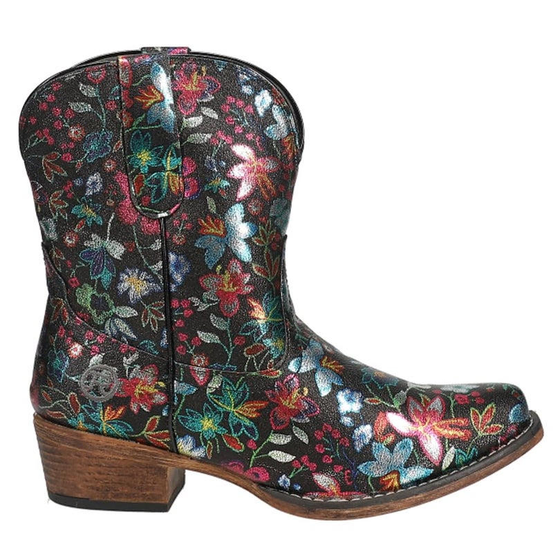 ROPER Womens Ingrid Floral Metallic Snip Toe Casual Boots Ankle Low Heel 1-2" - Multi - Size 9.5 B - Image 1
